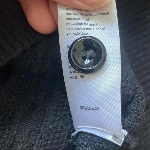 Lacoste Cable Knit Cardigan Dress Black Croc Logo Button Front Womens size 40 - Picture 6 of 7